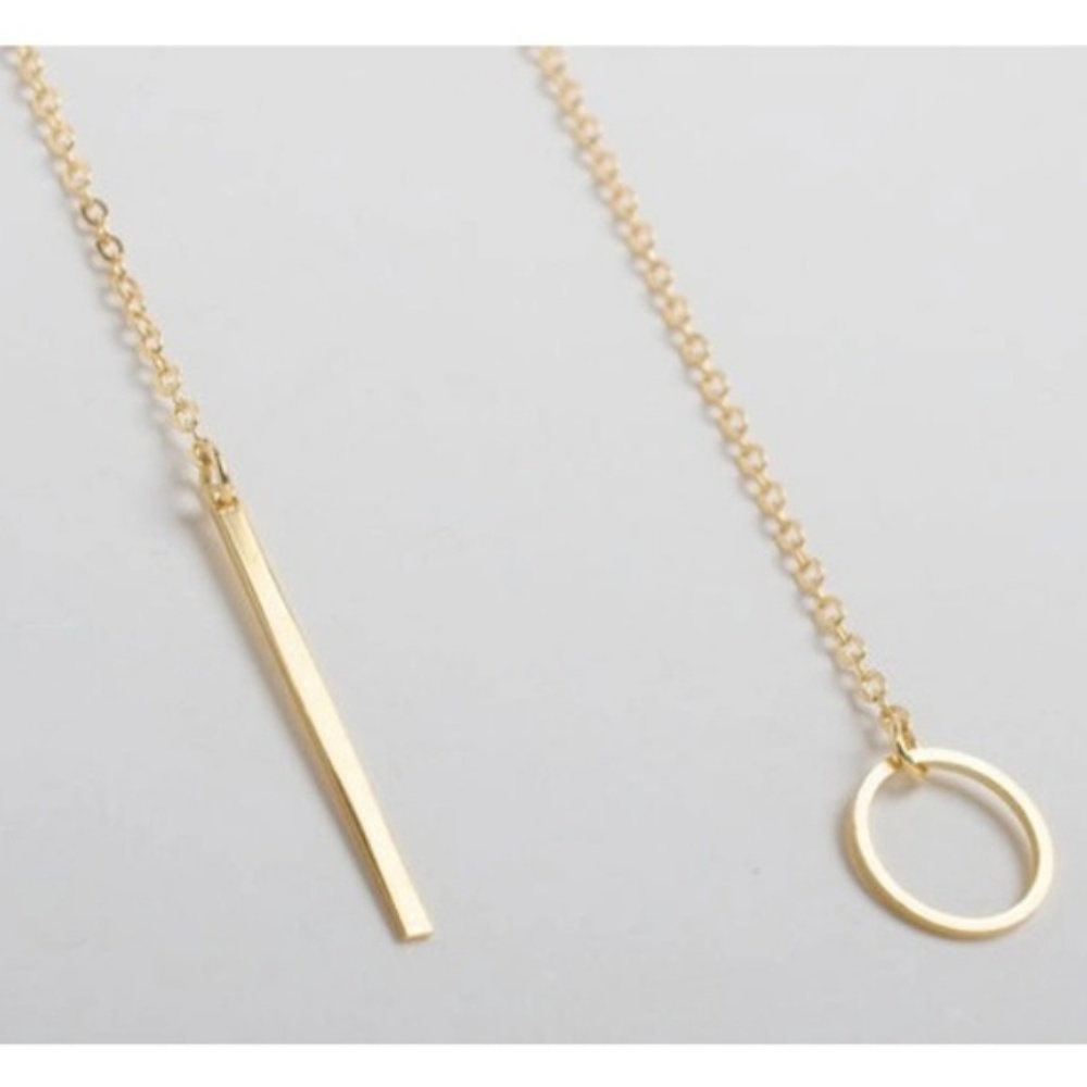 Dainty gold toned lariat necklace - Picture 4 of 4